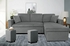 DOVER 3 + 3 Seater Manual Recliner Sofa Set in Grey Faux Suede