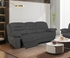 DOVER 2 + 2 Seater Manual Recliner Sofa Set in Grey Faux Suede