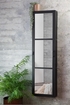 Industrial Mirror Shelf with Hooks - Matt Black